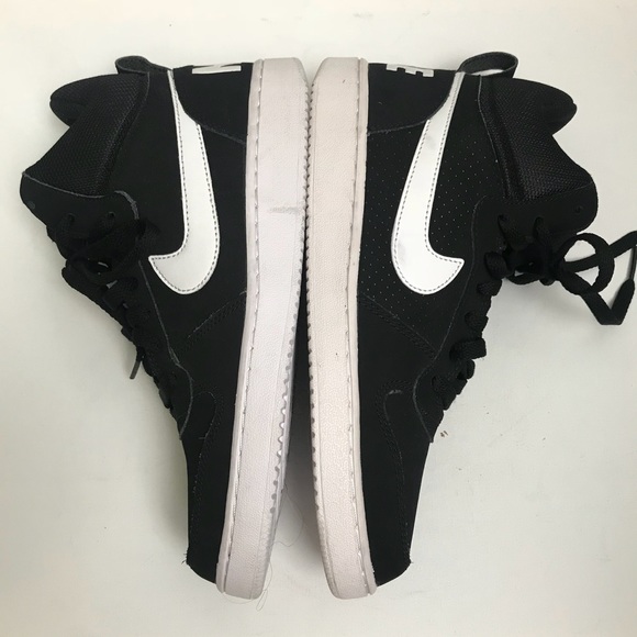 NIKE Black & White Court Borough Mid Sneakers - Picture 5 of 8